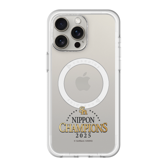 スリムプロテクションプレミアムケース with MagSafe［ 福岡ソフトバンクホークス - NIPPON CHAMPIONS 2025 ロゴ - クリア ］