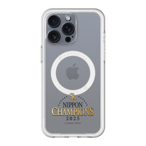 スリムプロテクションプレミアムケース with MagSafe［ 福岡ソフトバンクホークス - NIPPON CHAMPIONS 2025 ロゴ - クリア ］
