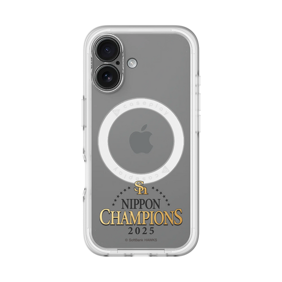 スリムプロテクションプレミアムケース with MagSafe［ 福岡ソフトバンクホークス - NIPPON CHAMPIONS 2025 ロゴ - クリア ］