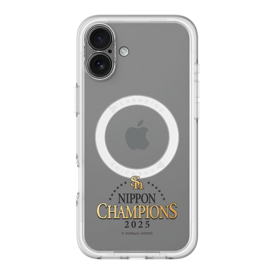 スリムプロテクションプレミアムケース with MagSafe［ 福岡ソフトバンクホークス - NIPPON CHAMPIONS 2025 ロゴ - クリア ］
