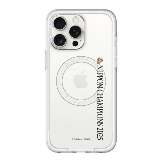 スリムプロテクションプレミアムケース with MagSafe［ 福岡ソフトバンクホークス - NIPPON CHAMPIONS 2025 ロゴ - 縦ロゴ ］