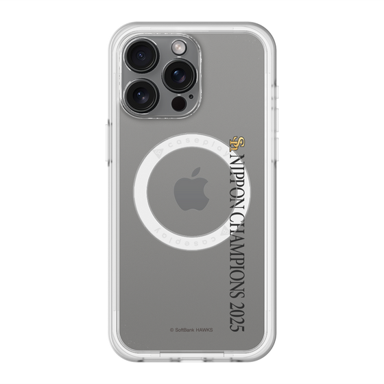 スリムプロテクションプレミアムケース with MagSafe［ 福岡ソフトバンクホークス - NIPPON CHAMPIONS 2025 ロゴ - 縦ロゴ ］