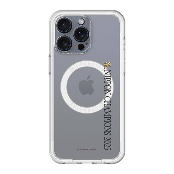 スリムプロテクションプレミアムケース with MagSafe［ 福岡ソフトバンクホークス - NIPPON CHAMPIONS 2025 ロゴ - 縦ロゴ ］