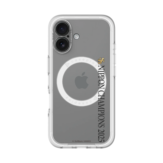 スリムプロテクションプレミアムケース with MagSafe［ 福岡ソフトバンクホークス - NIPPON CHAMPIONS 2025 ロゴ - 縦ロゴ ］