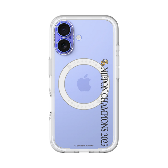 スリムプロテクションプレミアムケース with MagSafe［ 福岡ソフトバンクホークス - NIPPON CHAMPIONS 2025 ロゴ - 縦ロゴ ］