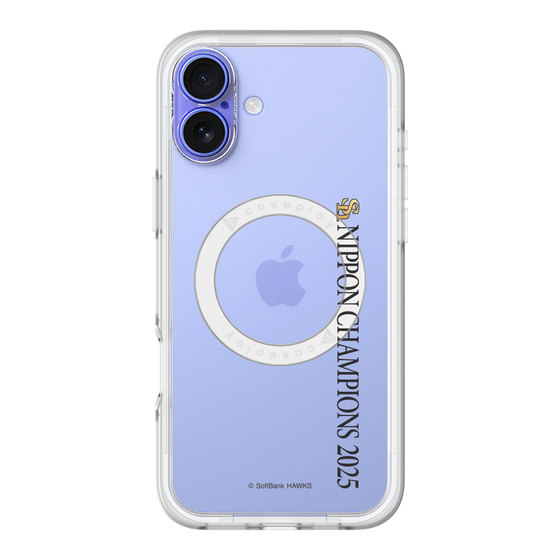 スリムプロテクションプレミアムケース with MagSafe［ 福岡ソフトバンクホークス - NIPPON CHAMPIONS 2025 ロゴ - 縦ロゴ ］