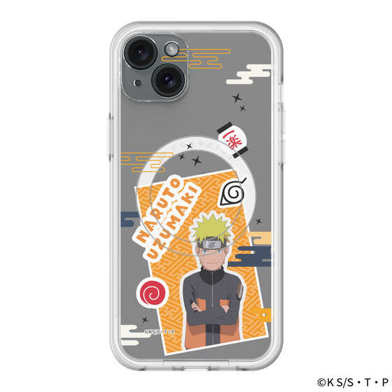 スリムプロテクションプレミアムケース with MagSafe［ NARUTO -ナルト- 疾風伝 - ステッカー - うずまきナルト ］