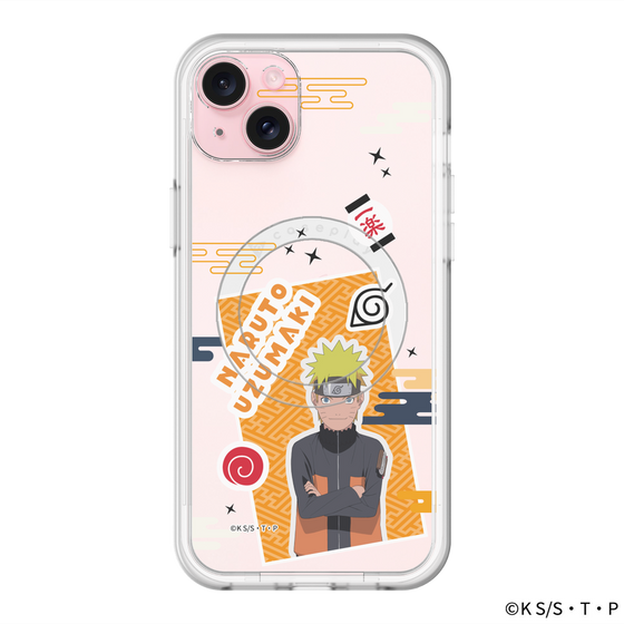 スリムプロテクションプレミアムケース with MagSafe［ NARUTO -ナルト- 疾風伝 - ステッカー - うずまきナルト ］