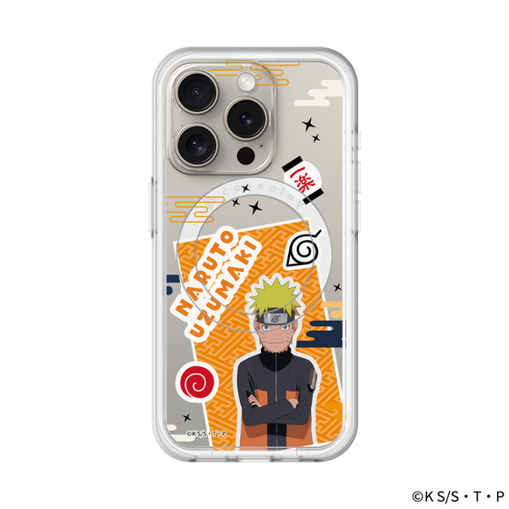 スリムプロテクションプレミアムケース with MagSafe［ NARUTO -ナルト- 疾風伝 - ステッカー - うずまきナルト ］