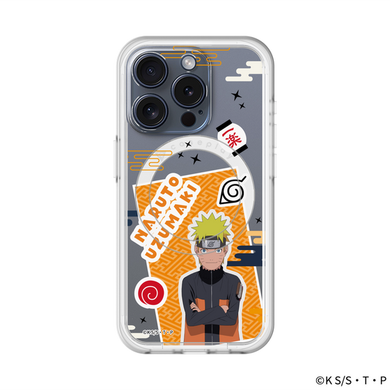 スリムプロテクションプレミアムケース with MagSafe［ NARUTO -ナルト- 疾風伝 - ステッカー - うずまきナルト ］