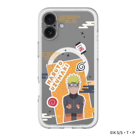 スリムプロテクションプレミアムケース with MagSafe［ NARUTO -ナルト- 疾風伝 - ステッカー - うずまきナルト ］