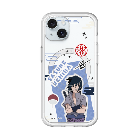 スリムプロテクションプレミアムケース with MagSafe［ NARUTO -ナルト- 疾風伝 - ステッカー - うちはサスケ ］