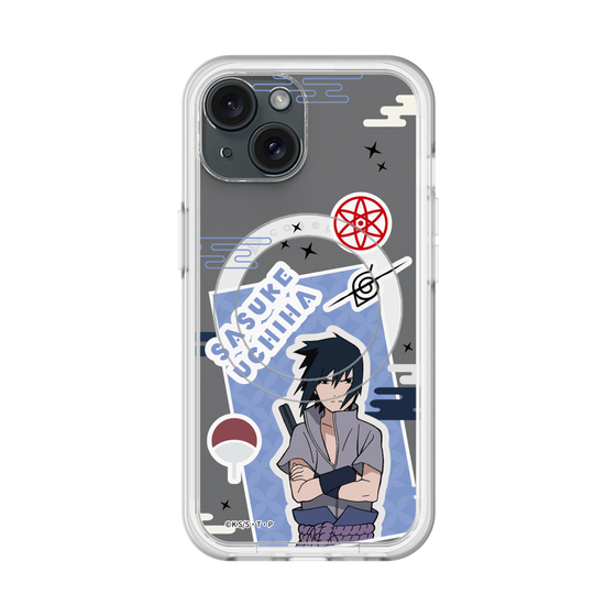 スリムプロテクションプレミアムケース with MagSafe［ NARUTO -ナルト- 疾風伝 - ステッカー - うちはサスケ ］