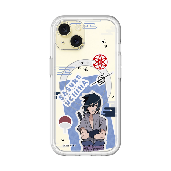 スリムプロテクションプレミアムケース with MagSafe［ NARUTO -ナルト- 疾風伝 - ステッカー - うちはサスケ ］