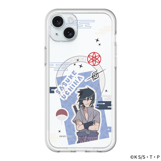 スリムプロテクションプレミアムケース with MagSafe［ NARUTO-ナルト- 疾風伝 - ステッカー - うちはサスケ ］