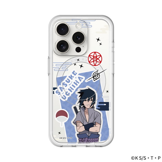 スリムプロテクションプレミアムケース with MagSafe［ NARUTO-ナルト- 疾風伝 - ステッカー - うちはサスケ ］