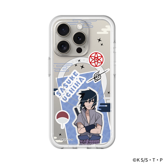 スリムプロテクションプレミアムケース with MagSafe［ NARUTO -ナルト- 疾風伝 - ステッカー - うちはサスケ ］