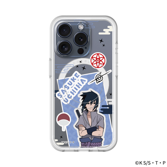 スリムプロテクションプレミアムケース with MagSafe［ NARUTO -ナルト- 疾風伝 - ステッカー - うちはサスケ ］