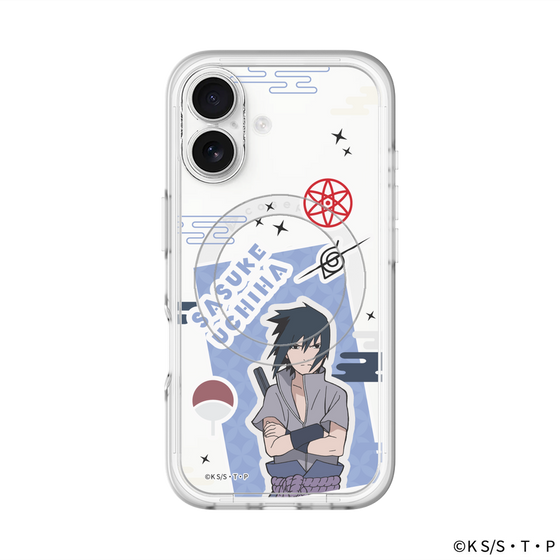 スリムプロテクションプレミアムケース with MagSafe［ NARUTO-ナルト- 疾風伝 - ステッカー - うちはサスケ ］