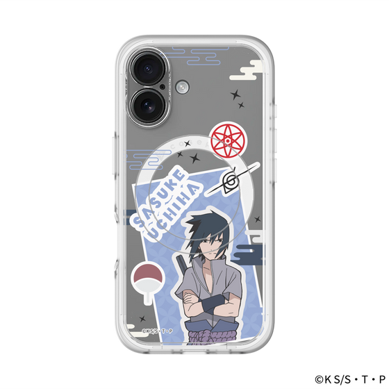 スリムプロテクションプレミアムケース with MagSafe［ NARUTO -ナルト- 疾風伝 - ステッカー - うちはサスケ ］