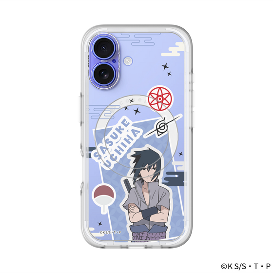 スリムプロテクションプレミアムケース with MagSafe［ NARUTO -ナルト- 疾風伝 - ステッカー - うちはサスケ ］