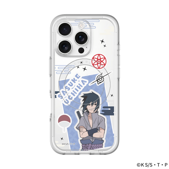 スリムプロテクションプレミアムケース with MagSafe［ NARUTO-ナルト- 疾風伝 - ステッカー - うちはサスケ ］