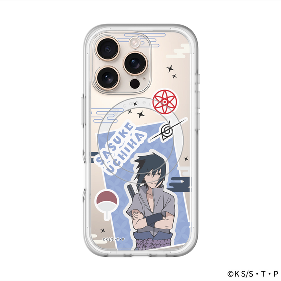 スリムプロテクションプレミアムケース with MagSafe［ NARUTO -ナルト- 疾風伝 - ステッカー - うちはサスケ ］