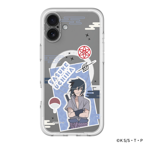 スリムプロテクションプレミアムケース with MagSafe［ NARUTO -ナルト- 疾風伝 - ステッカー - うちはサスケ ］