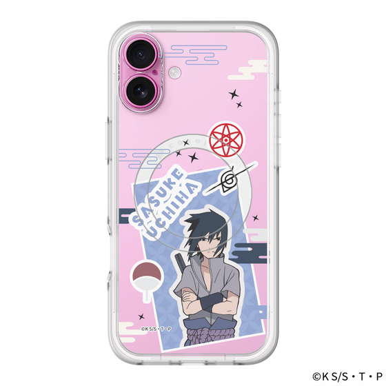 スリムプロテクションプレミアムケース with MagSafe［ NARUTO -ナルト- 疾風伝 - ステッカー - うちはサスケ ］