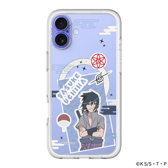 スリムプロテクションプレミアムケース with MagSafe［ NARUTO -ナルト- 疾風伝 - ステッカー - うちはサスケ ］