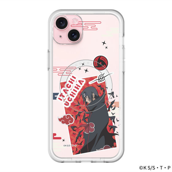 スリムプロテクションプレミアムケース with MagSafe［ NARUTO -ナルト- 疾風伝 - ステッカー - うちはイタチ ］