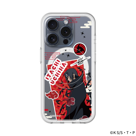 スリムプロテクションプレミアムケース with MagSafe［ NARUTO -ナルト- 疾風伝 - ステッカー - うちはイタチ ］