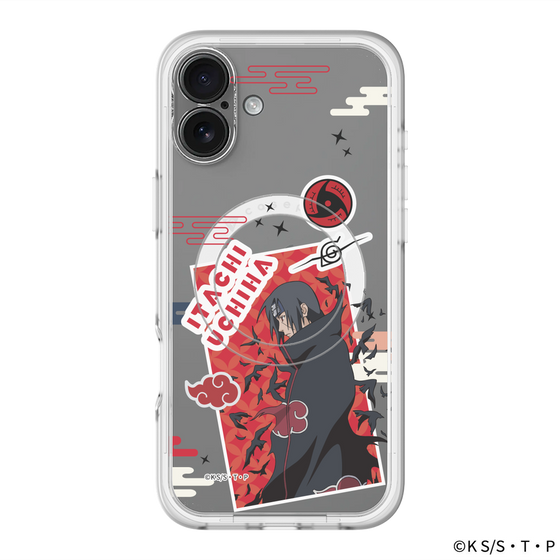 スリムプロテクションプレミアムケース with MagSafe［ NARUTO -ナルト- 疾風伝 - ステッカー - うちはイタチ ］