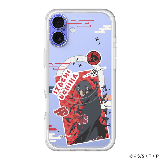 スリムプロテクションプレミアムケース with MagSafe［ NARUTO -ナルト- 疾風伝 - ステッカー - うちはイタチ ］