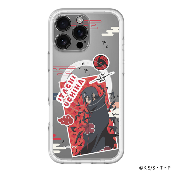 スリムプロテクションプレミアムケース with MagSafe［ NARUTO -ナルト- 疾風伝 - ステッカー - うちはイタチ ］