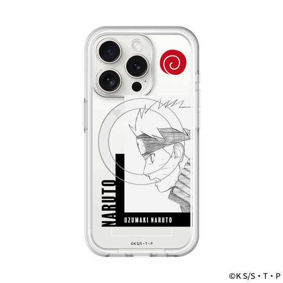 スリムプロテクションプレミアムケース with MagSafe［ NARUTO-ナルト- 疾風伝 - うずまきナルト - 線画 ］