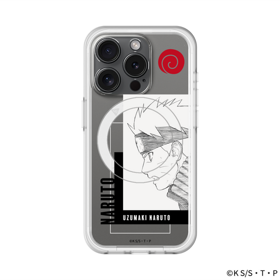 スリムプロテクションプレミアムケース with MagSafe［ NARUTO -ナルト- 疾風伝 - うずまきナルト - 線画 ］