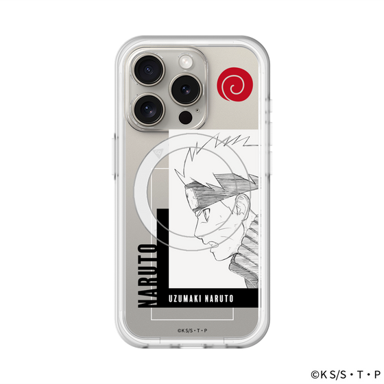 スリムプロテクションプレミアムケース with MagSafe［ NARUTO -ナルト- 疾風伝 - うずまきナルト - 線画 ］