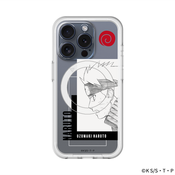 スリムプロテクションプレミアムケース with MagSafe［ NARUTO -ナルト- 疾風伝 - うずまきナルト - 線画 ］