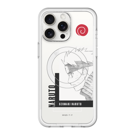 スリムプロテクションプレミアムケース with MagSafe［ NARUTO -ナルト- 疾風伝 - うずまきナルト - 線画 ］