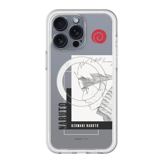 スリムプロテクションプレミアムケース with MagSafe［ NARUTO -ナルト- 疾風伝 - うずまきナルト - 線画 ］