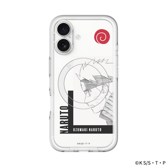 スリムプロテクションプレミアムケース with MagSafe［ NARUTO-ナルト- 疾風伝 - うずまきナルト - 線画 ］
