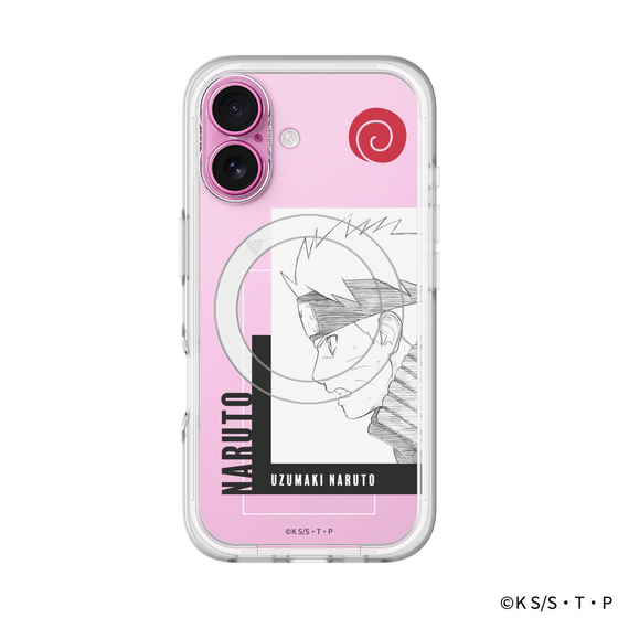 スリムプロテクションプレミアムケース with MagSafe［ NARUTO -ナルト- 疾風伝 - うずまきナルト - 線画 ］