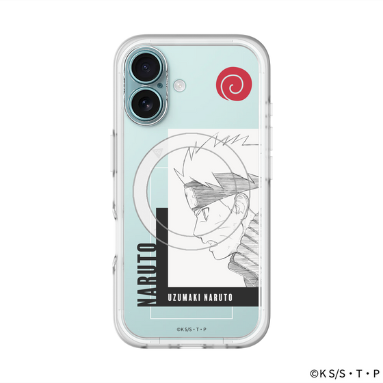 スリムプロテクションプレミアムケース with MagSafe［ NARUTO -ナルト- 疾風伝 - うずまきナルト - 線画 ］