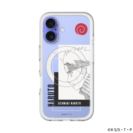 スリムプロテクションプレミアムケース with MagSafe［ NARUTO -ナルト- 疾風伝 - うずまきナルト - 線画 ］