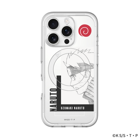 スリムプロテクションプレミアムケース with MagSafe［ NARUTO-ナルト- 疾風伝 - うずまきナルト - 線画 ］