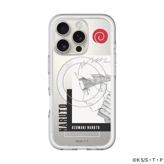 スリムプロテクションプレミアムケース with MagSafe［ NARUTO -ナルト- 疾風伝 - うずまきナルト - 線画 ］