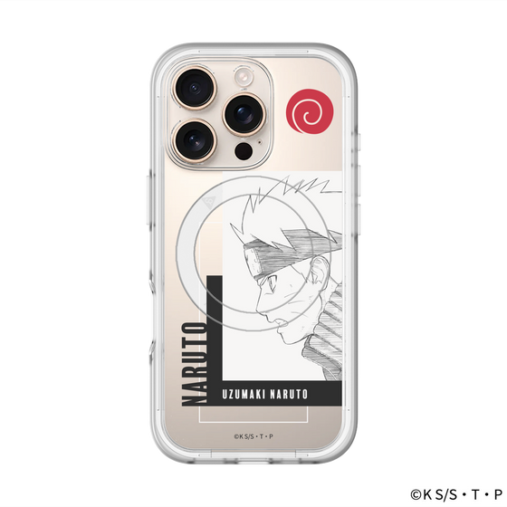 スリムプロテクションプレミアムケース with MagSafe［ NARUTO -ナルト- 疾風伝 - うずまきナルト - 線画 ］