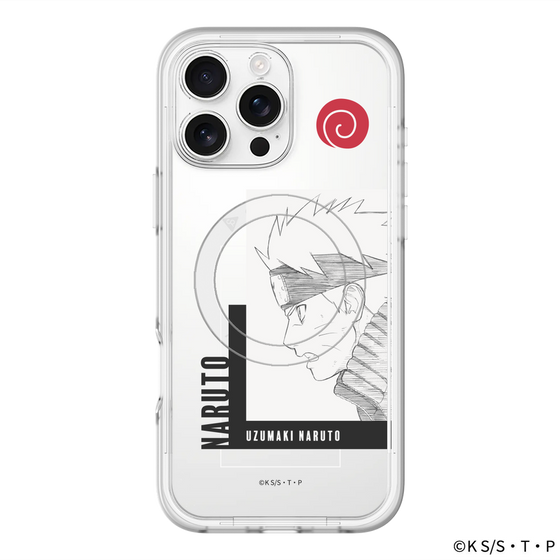 スリムプロテクションプレミアムケース with MagSafe［ NARUTO-ナルト- 疾風伝 - うずまきナルト - 線画 ］