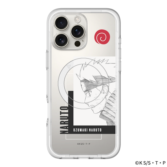スリムプロテクションプレミアムケース with MagSafe［ NARUTO -ナルト- 疾風伝 - うずまきナルト - 線画 ］